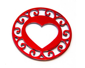red metal heart coaster red metal heart coaster