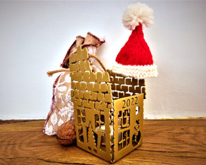 Brick Chimney Christmas Tealight Decoration