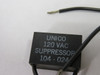 Unico 104-024 Arc Suppressor 120VAC 200VDC USED