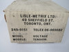 Lisle-Metrix 249-9151 Relay Type B 115V@60Hz 2VA In.0-60VDC Out.4-20mA ! NEW !