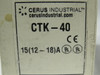 Cerus Orion CTK-40-15 Thermal Overload Relay 12-18A Range ! NEW !