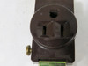 Cooper 1877 Straight-Blade Single Brown Receptacle 15A 125V USED