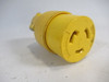 Pass & Seymour L620C Turn-Lock Connector 20A 250V 3 Wire 2 Pole Yellow USED