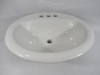 Contrac 4140BGW Soft White Oval Drop-In Sink Vitreous China 4" Center ! NEW !
