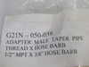 Green Line G21N-050-038 Male Taper Adapter 1/2"MPTx3/8"BARB Lot of 8  NOP