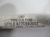 Westinghouse 677C593G02 CLV Fuse 5Amp 600V 25/60 Cycles USED