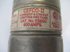 Cefco ES600 Current & Energy Limiting HRC Fuse 600A 600V CUT END USED