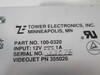 Tower Electronics 100-0320 Power Supply 12VDC@1A 312V Output USED