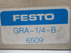 Festo 6509 GRA-1/4-B One-Way Flow Control Valve 0.1-10 bar ! NEW !