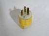 Leviton 5466-C Yellow Straight Male Plug 20A 250V 3W 2P USED