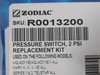 Zodiac R0013200 Air Pressure Switch 2 PSI Model 4037P-EA ! NEW !