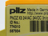 Pilz PNOZ-X3-24VAC-24VDC-3N/O-1N/C-1SO Safety Relay 24VAC/DC 50/60Hz USED