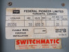 Federal Pioneer R5336 Ser. B Enclosed Disconnect Switch 600V 30A SHELF WEAR USED
