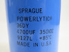 Sprague 36DY Screw Terminal Capacitor 4700uF 350VDC COSMETIC DMG USED