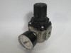 SMC AR40-N04-Z Pressure Regulator w/Gauge 1/2 NPT 7-125psi *Cracked Cap* USED