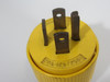 Pass & Seymour L14-20P Old Style Yellow Straight Plug 20A 125/250V 4W 3P USED