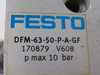 Festo 170879 DFM-63-50-P-A-GF Guide Cylinder 63mm B 50mm S SHELF WEAR USED