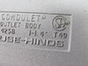 Crouse-Hinds T49 Aluminum Condulet Body 1-1/4" T-Shape C/W Cover & Gasket USED
