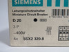 Siemens 5SX2320-8 Circuit Breaker 20A 400V 3-Pole D20 4-Pack NEW