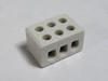 Tekuplast 1-113-3 Porcelain Terminal Block 3-Pole 2.5mm 250V 200-Pack NEW