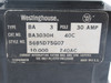 Westinghouse BA3030H Circuit Breaker 3-Pole 30A 240VAC USED