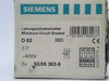 Siemens 5SX6363-8 Circuit Breaker D63 3-Pole 63A 400V 2-Pack NEW