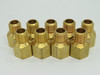 Generic Brass Pipe Adapter 1/4" Male NPT x 3/8" Female NPT Lot of 9 NOP