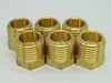 Generic Brass Hex Bushing 1/2" Male NPT x 3/8" Female NPT Lot of 6 NOP