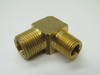 Generic Brass 90Deg Reducing Elbow 3/8"MNPT x 1/4"MNPT Square Body Lot of 5 NOP