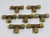 Parker 164C-4 Brass Compression Union Tee 1/4" Tube Old Style Lot of 7 NOP