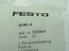 Festo 153345 QSML-6 Mini Push-In L-Connector 6mm Tubing OD 10-Pack *Open* NWB