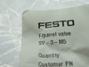 Festo 6817 SV-3-M5 Front Panel Valve 3/2-Way M5 Port -0.095-0.8MPa NWB