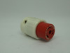 Leviton 2313-R Grounded Spec Grade Connector 20A 125V 2P 3Wire RED/WHITE USED