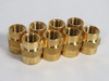 Generic Brass Reducer Coupling 1/2" x 3/8" Female NPT Lot of 8 USED