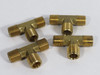 Fairview 101M-B Brass Forged Pipe Tee Fitting 1/4" Male NPT Lot of 4 USED