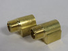 Generic Brass Street Elbow Fitting 90 Degree 1/4" NPT Lot of 2 USED