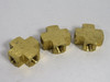 Generic Brass Pipe Cross Fitting 1/4" Female NPT Lot of 3 USED