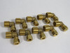 Generic Brass Compression Elbow 90 Degree 1/2" Male NPT 3/8" Tube Lot of 10 NOP