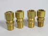 Generic Brass Compression Fitting 1/4" Male NPT 3/8" Tube OD Lot of 4 USED