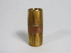 Generic Brass Pipe Nipple 1/2" NPT 2" Length Lot of 5 USED