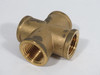 Generic Brass Cross Fitting 1/2" Female NPT Lot of 5 USED
