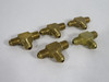 Generic Brass Run Tee Fitting 45 Deg Flare 3/16" Tube 1/8" NPT Lot of 5 USED