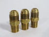 Parker 48F-6-4 Brass Male Connector 45° Flare 3/8" Tube 1/4" NPT Lot of 3 USED