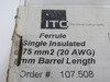 ITC 107.508 Grey Single Insulated Ferrule 0.75mm2 Lot of 445 *Damaged Case* NEW