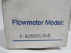 Blue-White F-40500LN-8 Acrylic Flowmeter 0.5-5GPM 2-20LPM 1/2"NPT 4120-0090 NEW