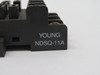 Young NDSQ-11A Relay Socket 300VAC 20A @ 3 Pole 25A @ 1 & 2 Pole 11 Blade USED
