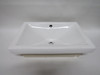 Cantrio Koncepts PS-111 White Square Porcelain Overflow Vanity SINK ONLY NEW