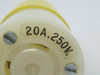 Hubbell 2323 Twistlock Connector 20A 250V 3W 2P YELLOW BODY USED