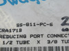 Swagelok SS-811-PC-6 Tube Fitting Reducing Port Connector 1/2"x3/8" *2-Pack* NWB