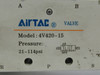 Airtac 4V420-15C Solenoid Air Valve 5-Port 2-Position 1/2" 21-114PSI USED
